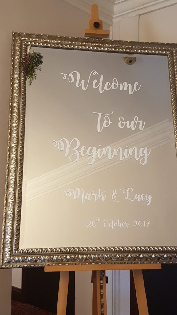 welcome to out beginning wedding mirror