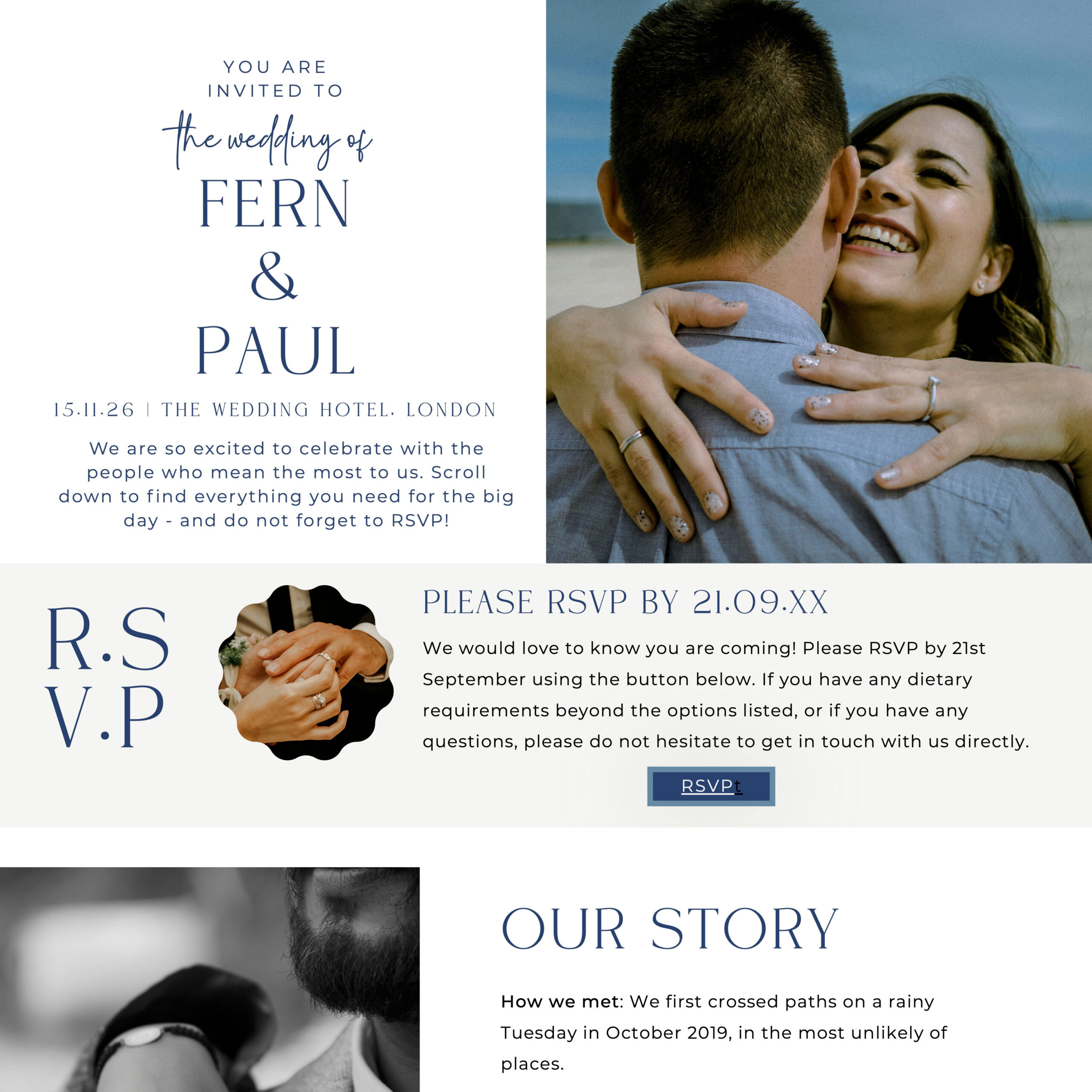 personalised wedding website
