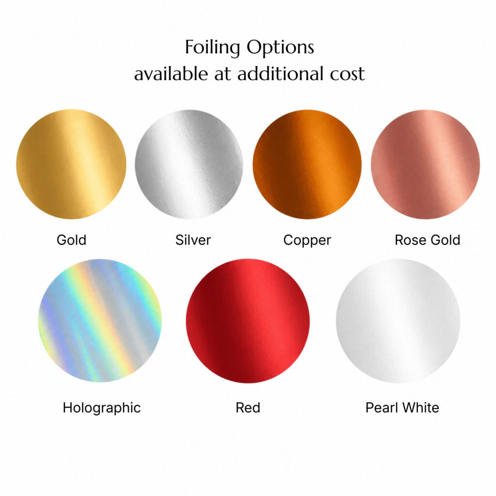Foiling options for event stationery