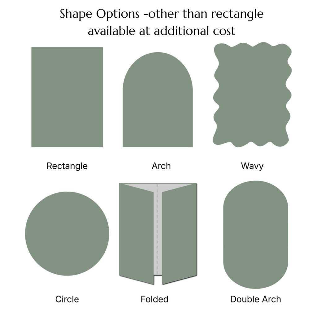 Available Shapes for Wedding stationery